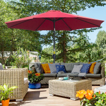 Outsunny 3(m) Patio Umbrella Outdoor Sunshade Canopy w/ Tilt & Crank Wine Red