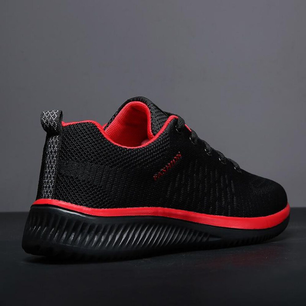 (red, 39) Men Shoes Lace-up Men Casual Shoes Lightweight Breathable Sneakers Men Running Shoes
