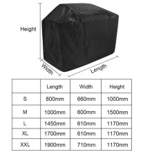 (black, L-145x61x117cm) Latest Upgrade Material BBQ Cover Outdoor Dust Waterproof  Heavy Duty Grill Cover Rain Protective Outdoor Barbecue Cover
