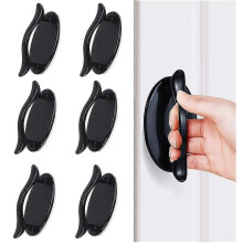 (White, One size) 5pcs Stick Door Handle, Plastic Outdoor Door Handle, Curved Cabinet Handle, Abs Plastic Door Handle Self-stick Door Pull