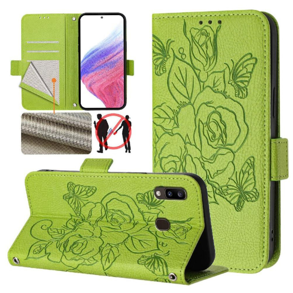 (Green) Case For Samsung Galaxy A20 With Credit Card Slot Pu Leather Magnetic Wallet Green 764549513659