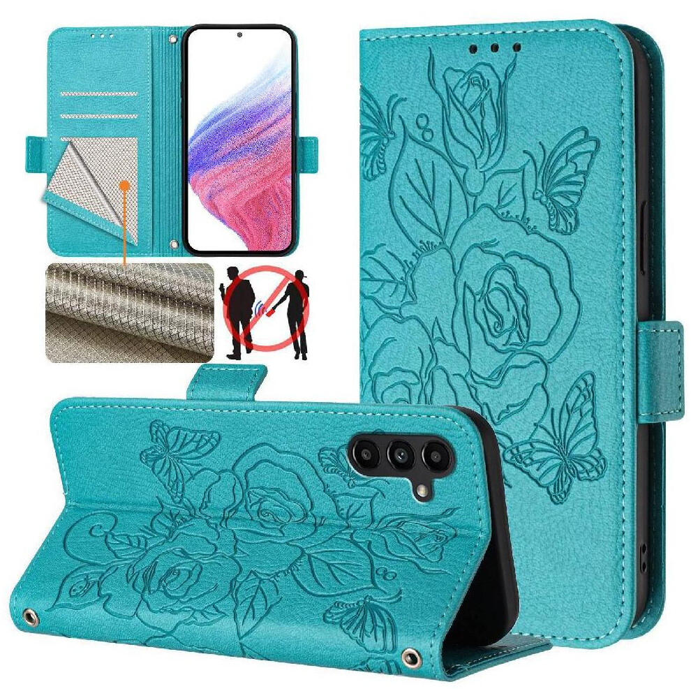 (Light ) Case For Samsung Galaxy M13 5G Magnetic Wallet Pu Leather With Credit Card Slot Blue 764549514274