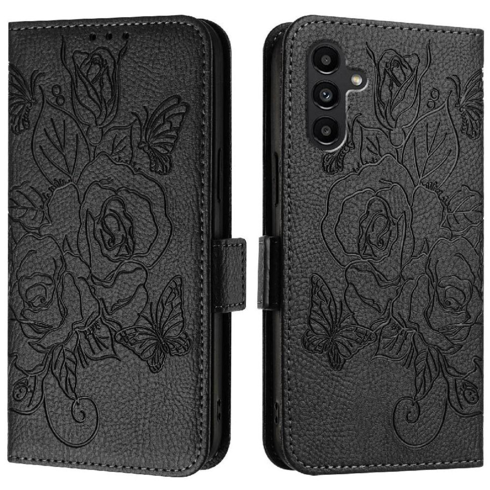 (Black) Case For Samsung Galaxy M13 5G Magnetic Wallet Pu Leather With Credit Card Slot Black 764549514304