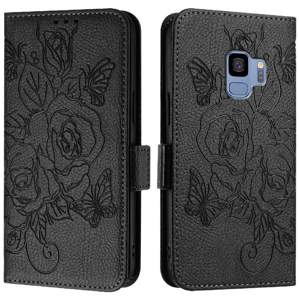 (Black) Case For Samsung Galaxy S9 With Credit Card Slot Magnetic Wallet Pu Leather Black 764549514489
