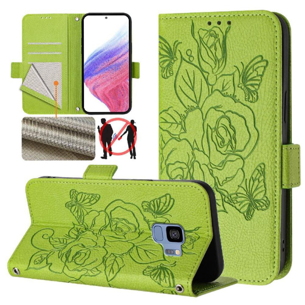 (Green) Case For Samsung Galaxy S9 With Credit Card Slot Magnetic Wallet Pu Leather Green 764549514496