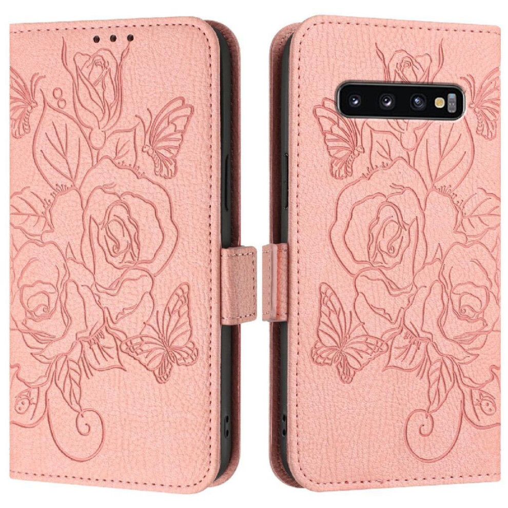 (Pink) Case For Samsung Galaxy S10 Pu Leather With Credit Card Slot Magnetic Wallet Pink 764549514526