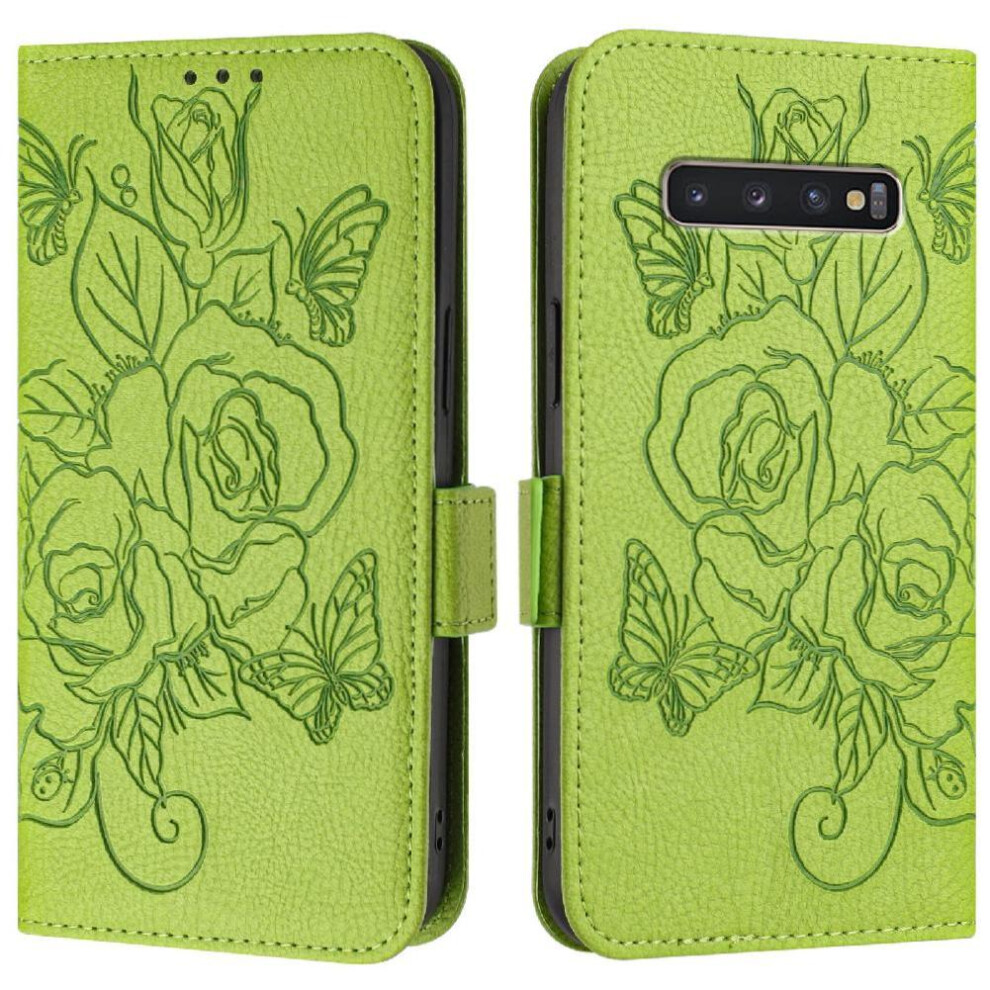(Green) Case For Samsung Galaxy S10 Plus With Credit Card Slot Magnetic Wallet Pu Leather Green 764549514618