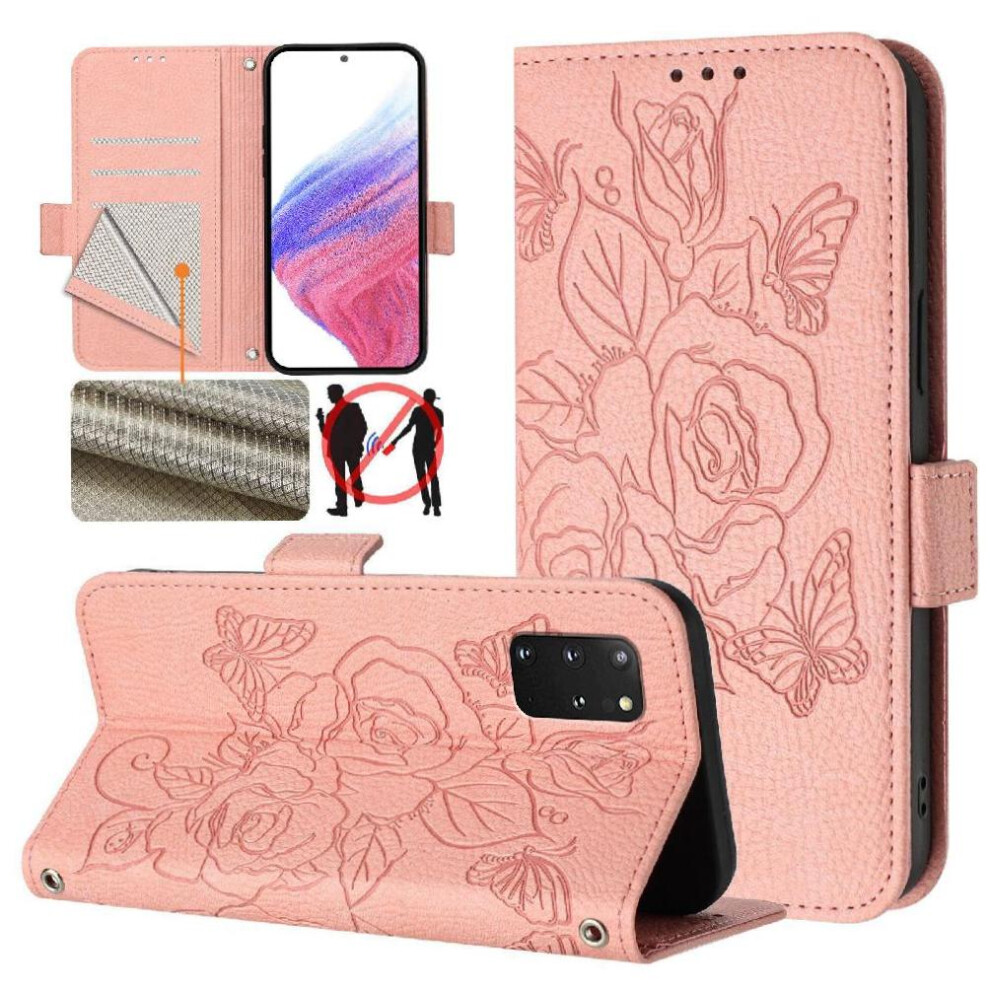 (Pink) Case For Samsung Galaxy S20 Plus 5G With Credit Card Slot Magnetic Wallet Pu Leather Pink 764549514885