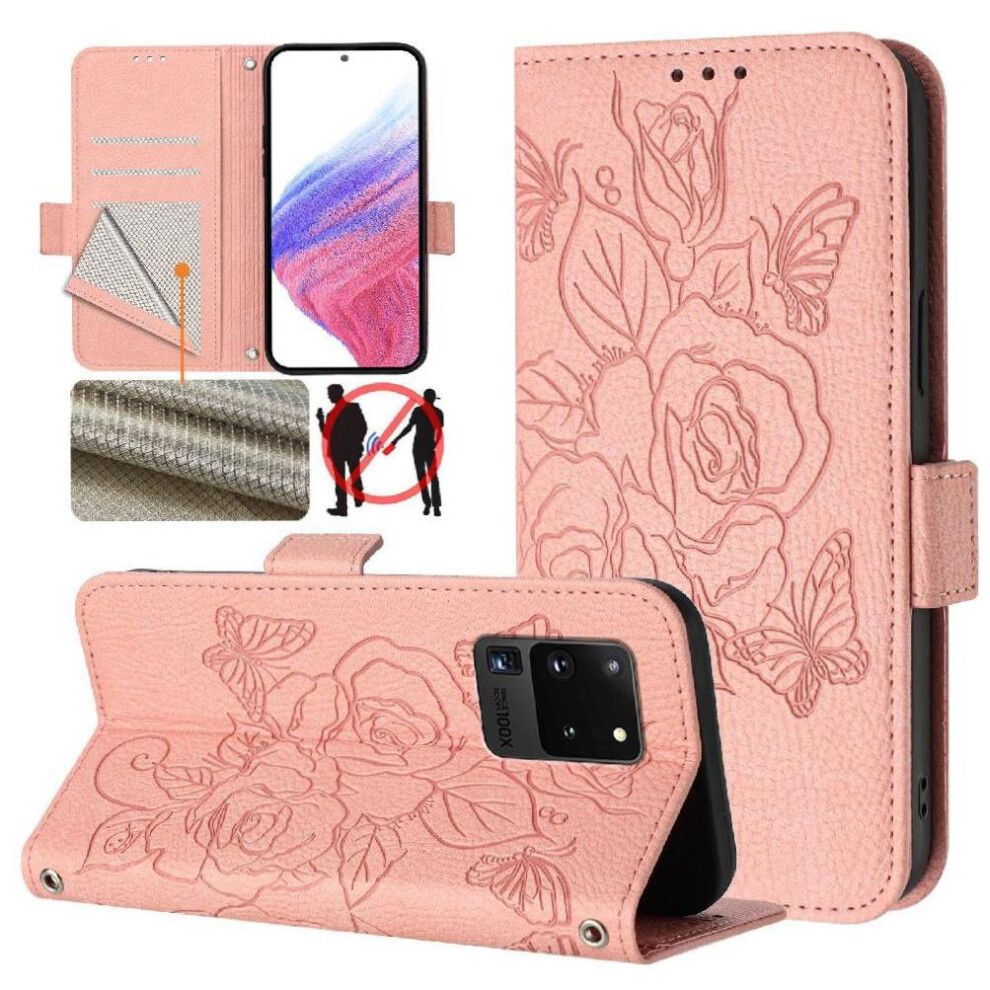 (Pink) Case For Samsung Galaxy S20 Ultra 5G Pu Leather Magnetic Wallet With Credit Card Slot Pink 764549514946