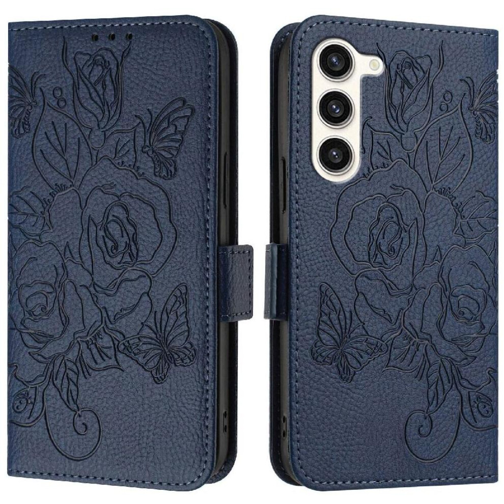 (Dark ) Case For Samsung Galaxy S23 With Credit Card Slot Magnetic Wallet Pu Leather Blue 764549515547