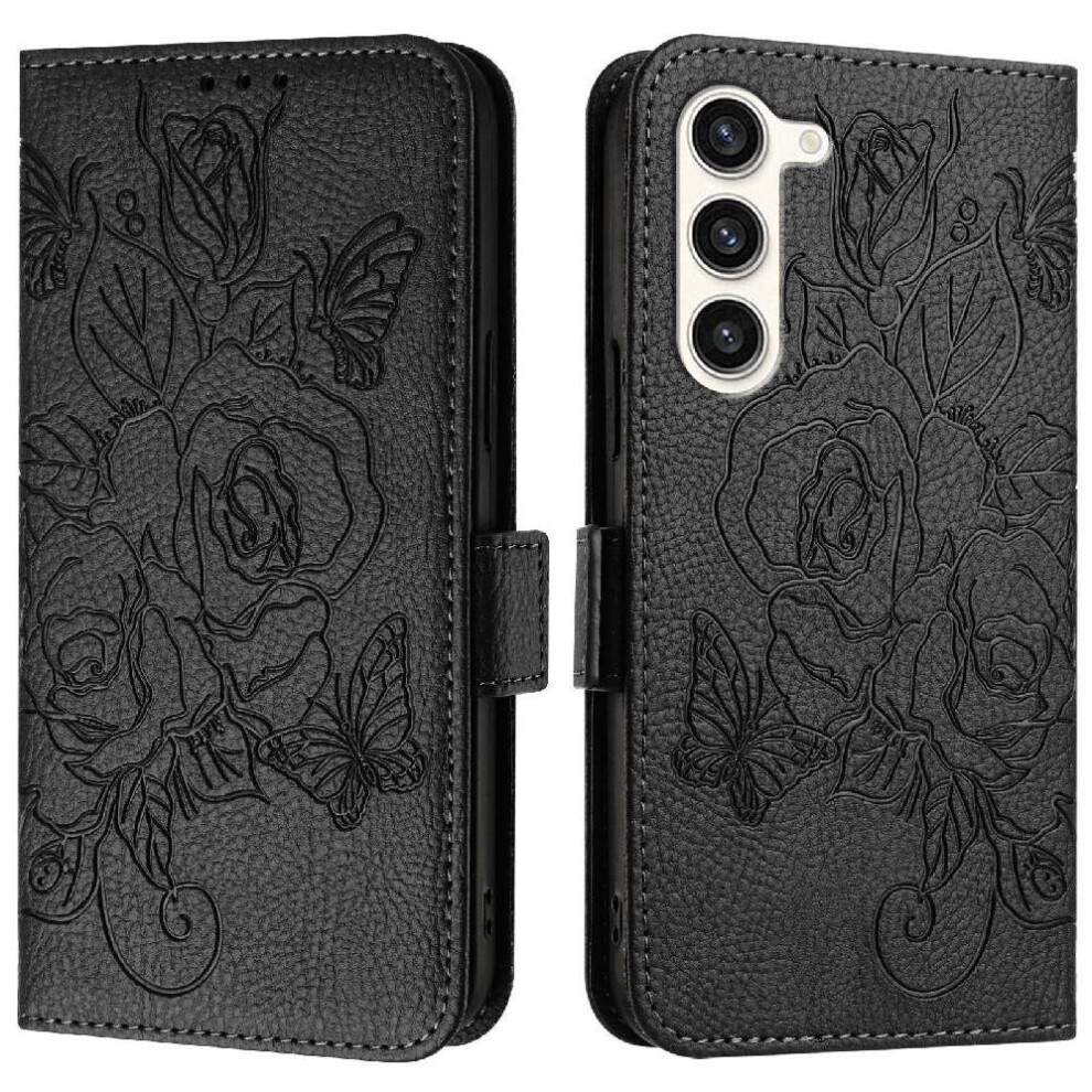 (Black) Case For Samsung Galaxy S23 With Credit Card Slot Magnetic Wallet Pu Leather Black 764549515554