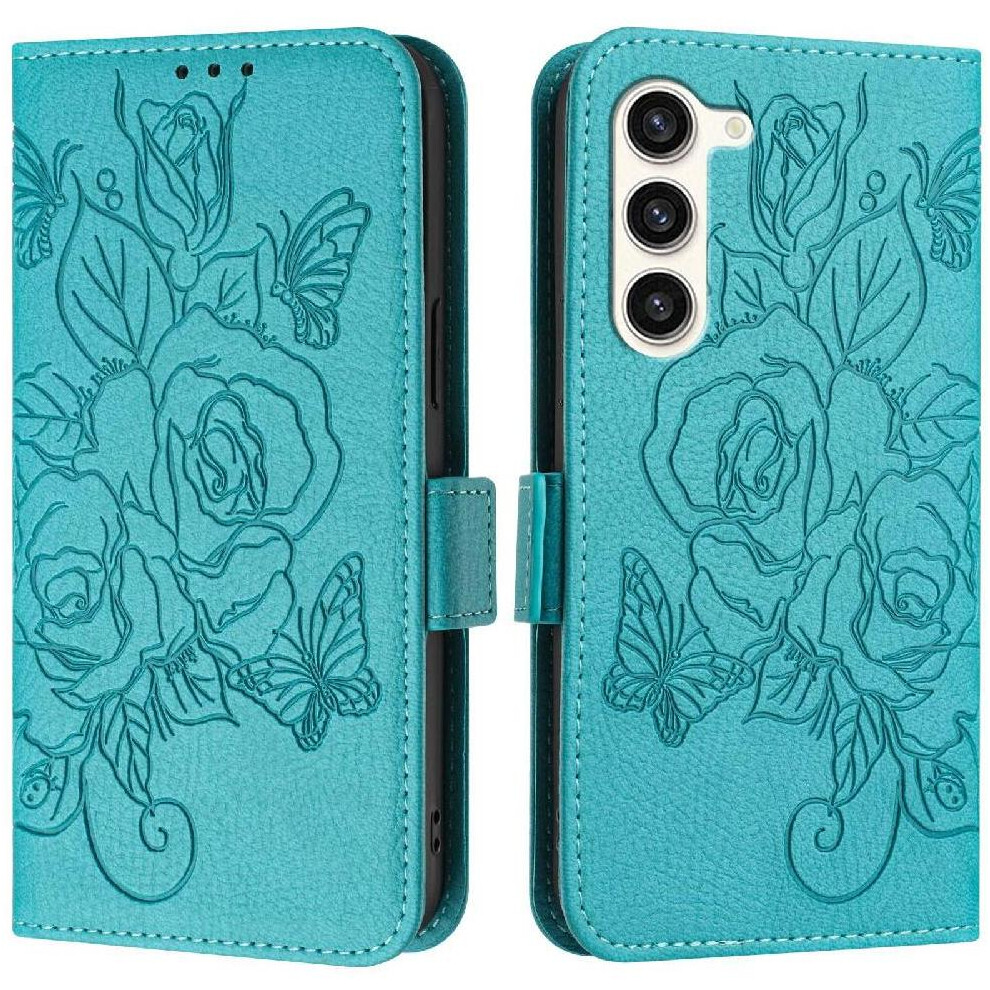 (Light ) Case For Samsung Galaxy S23 With Credit Card Slot Magnetic Wallet Pu Leather Blue 764549515523