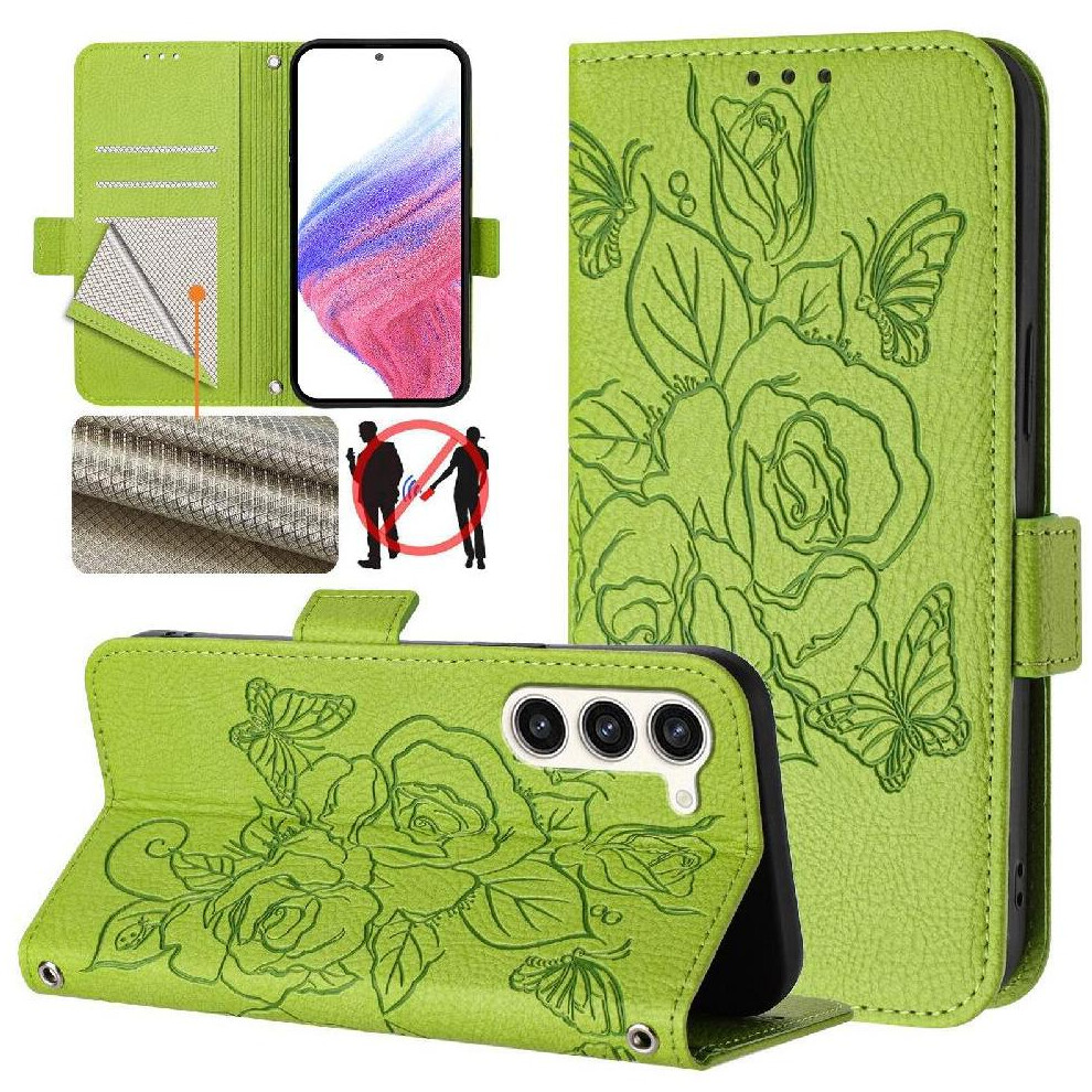 (Green) Case For Samsung Galaxy S23 With Credit Card Slot Magnetic Wallet Pu Leather Green 764549515561