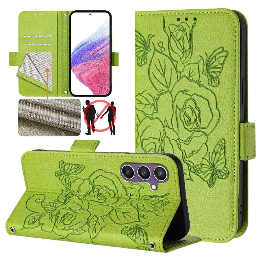 (Green) Case For Samsung Galaxy S23 Fe Magnetic Wallet With Credit Card Slot Pu Leather Green 764549515622