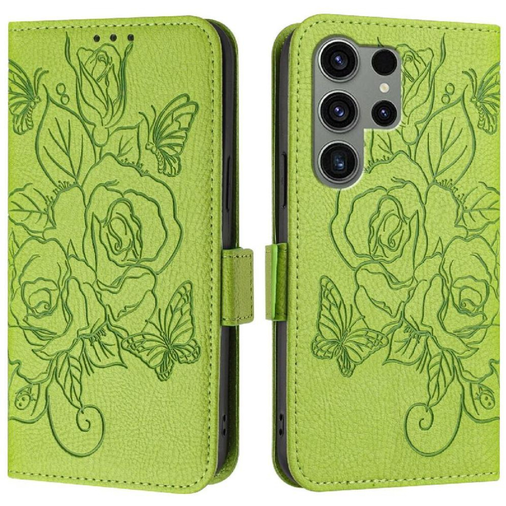 (Green) Case For Samsung Galaxy S23 Ultra Pu Leather Magnetic Wallet With Credit Card Slot Green 764549515684