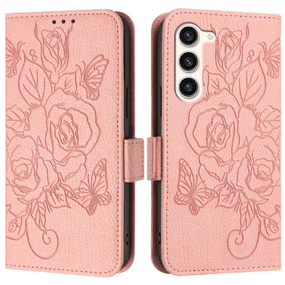 (Pink) Case For Samsung Galaxy S23 Plus With Credit Card Slot Pu Leather Magnetic Wallet Pink 764549515714