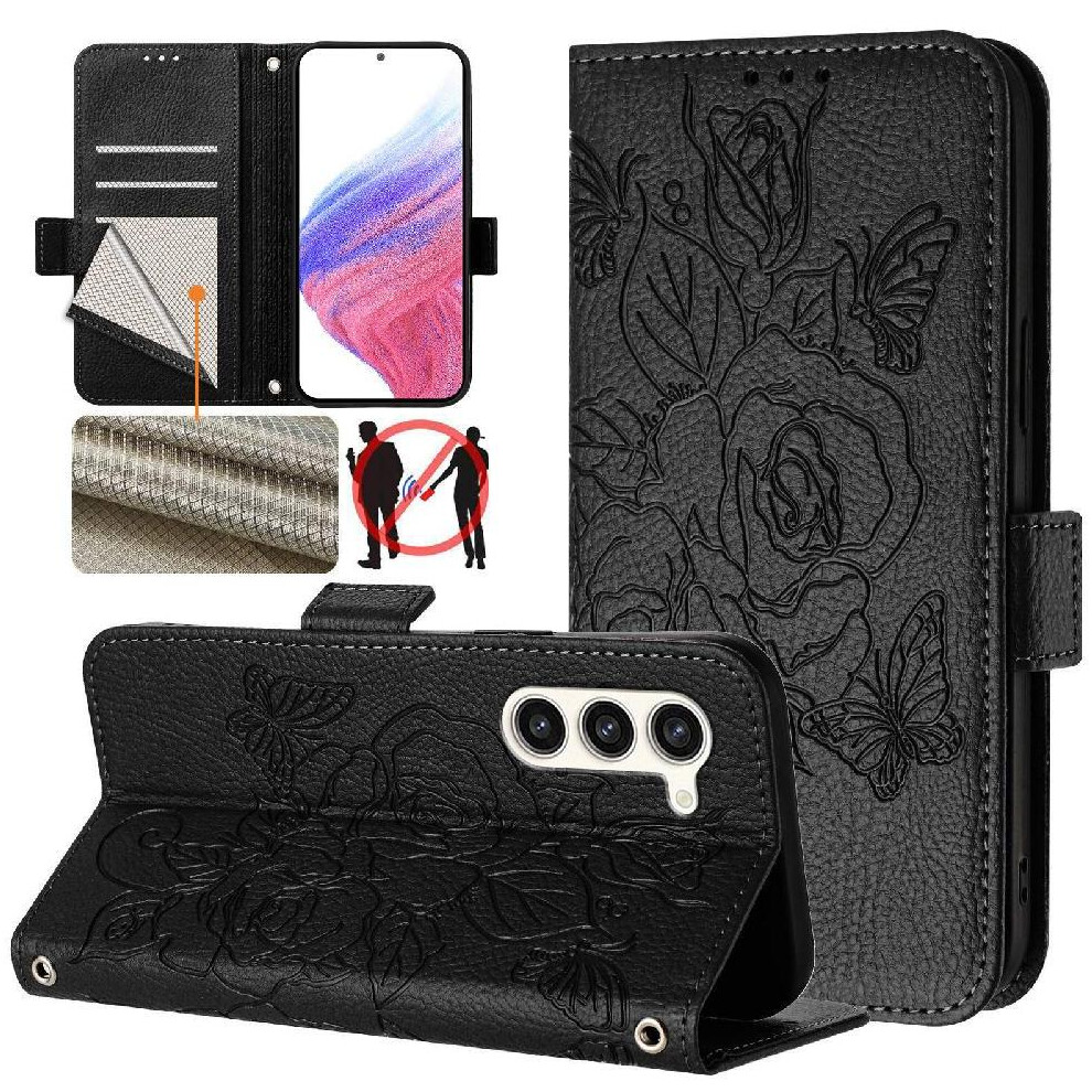 (Black) Case For Samsung Galaxy S23 Plus With Credit Card Slot Pu Leather Magnetic Wallet Black 764549515738