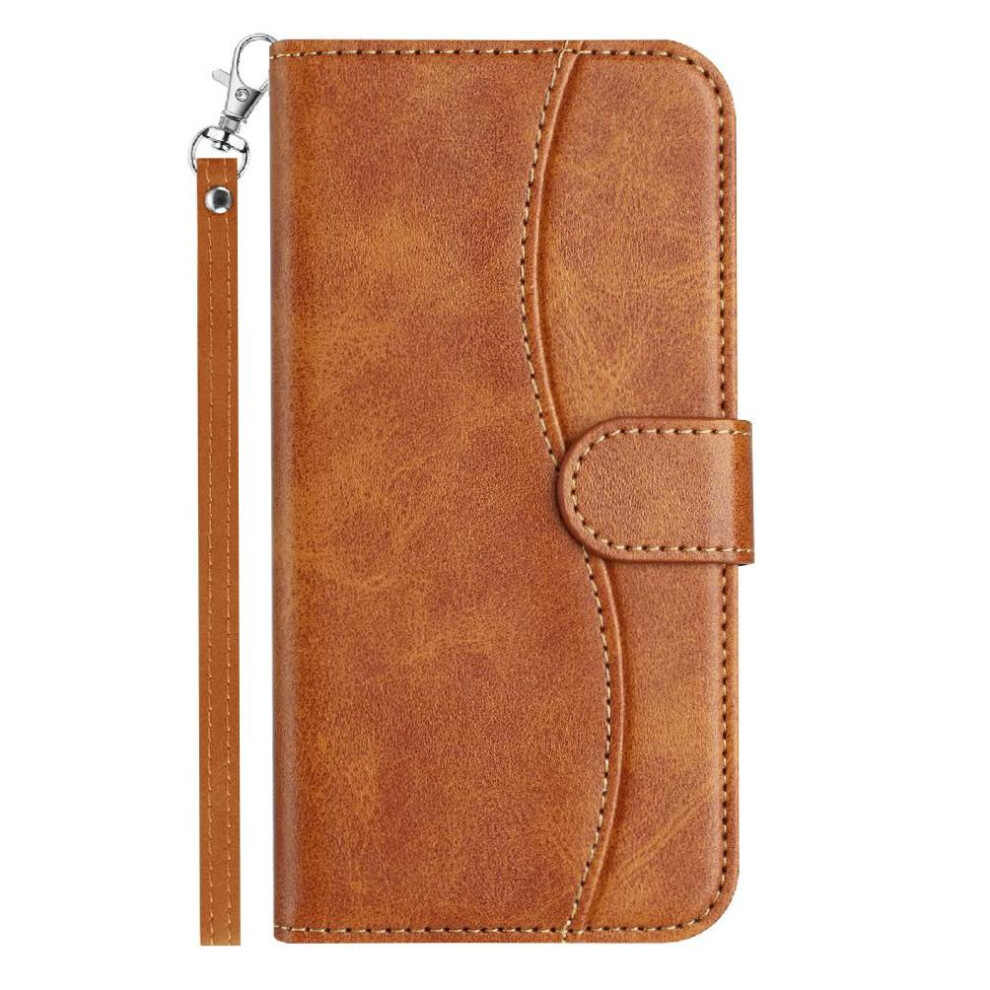 (Brown) Flip Case For Samsung Galaxy A34 5G Pu Leather Shockproof Colorful Wrist Strap Card Slots Holder Brown 764549516513