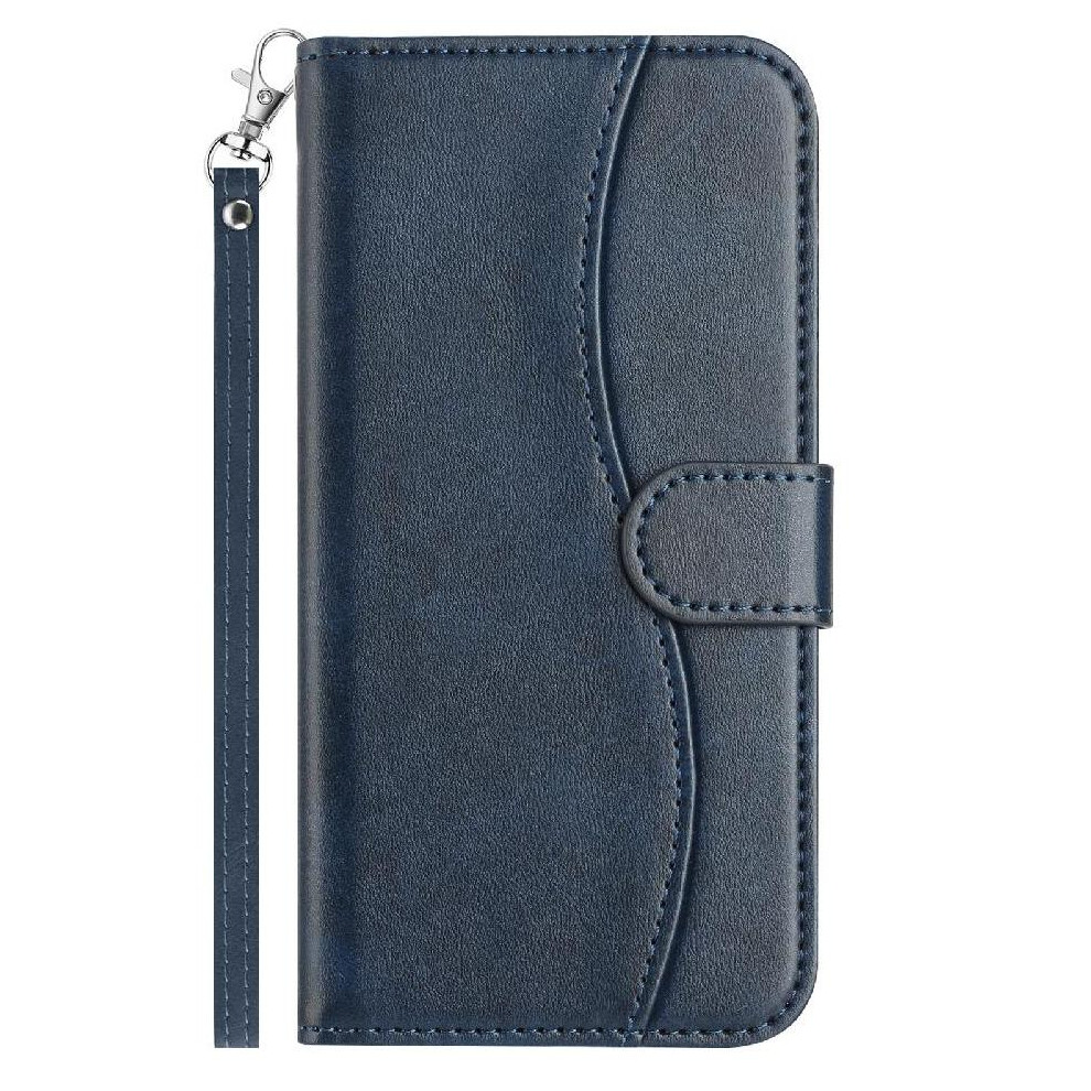 (Blue) Flip Case For Samsung Galaxy A34 5G Pu Leather Shockproof Colorful Wrist Strap Card Slots Holder Blue 764549516520