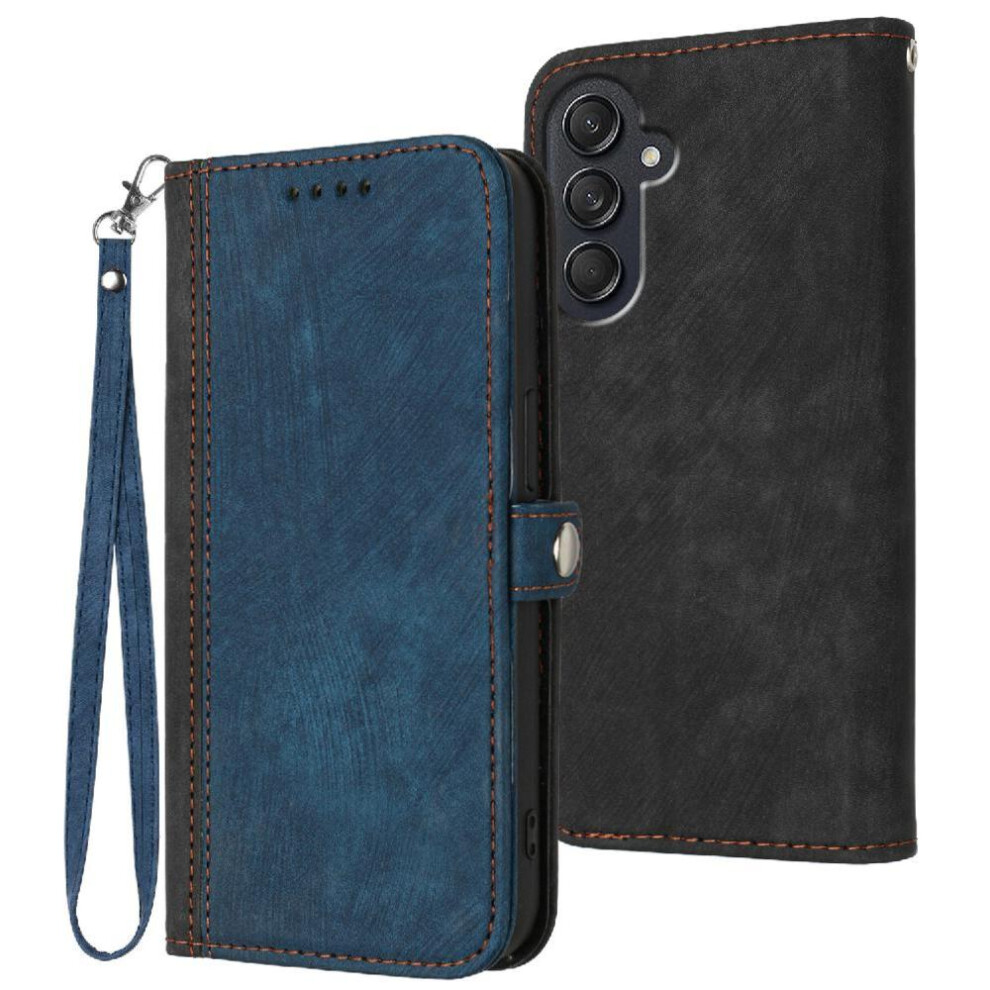 (Blue) Case For Samsung Galaxy M35 With Card Slot Stand Kickstand Protective Wallet Pu Leather Magnetic Closure Flip Folio Book Blue 764549517466