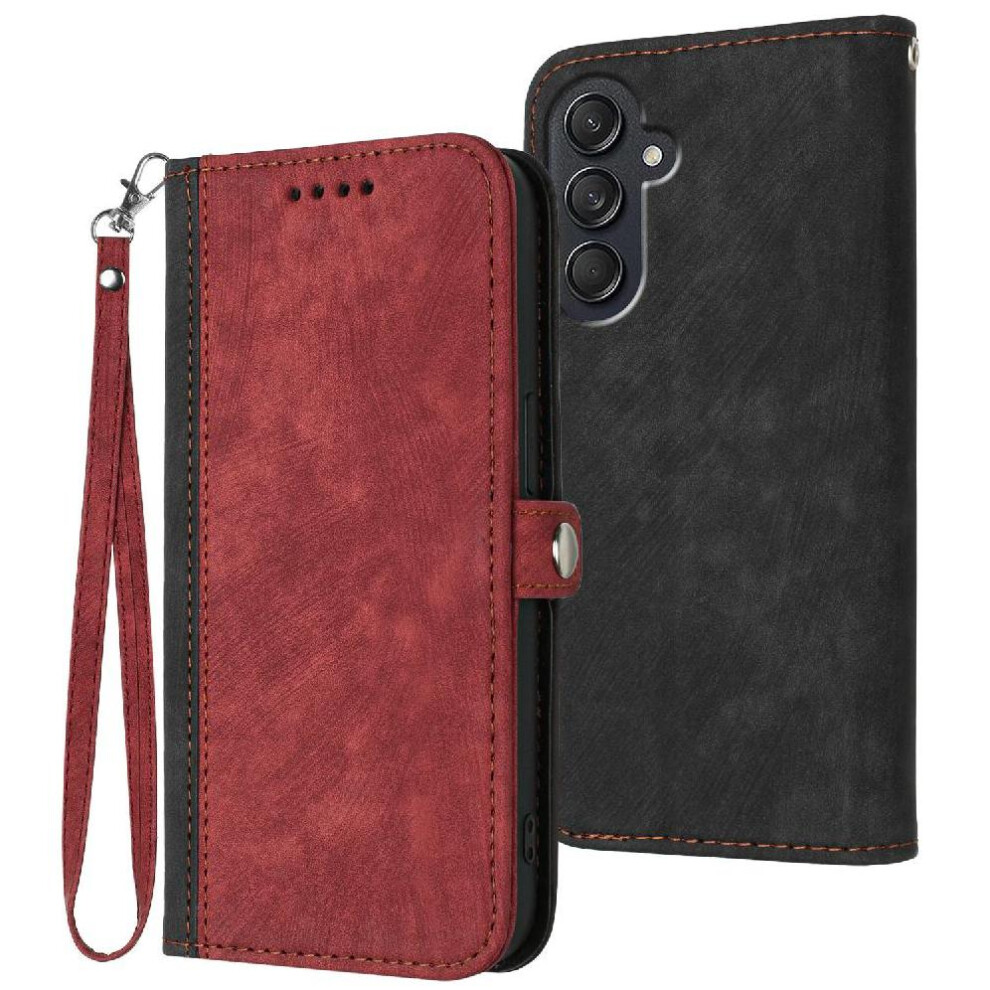 (Red) Case For Samsung Galaxy M35 With Card Slot Stand Kickstand Protective Wallet Pu Leather Magnetic Closure Flip Folio Book Red 764549517459