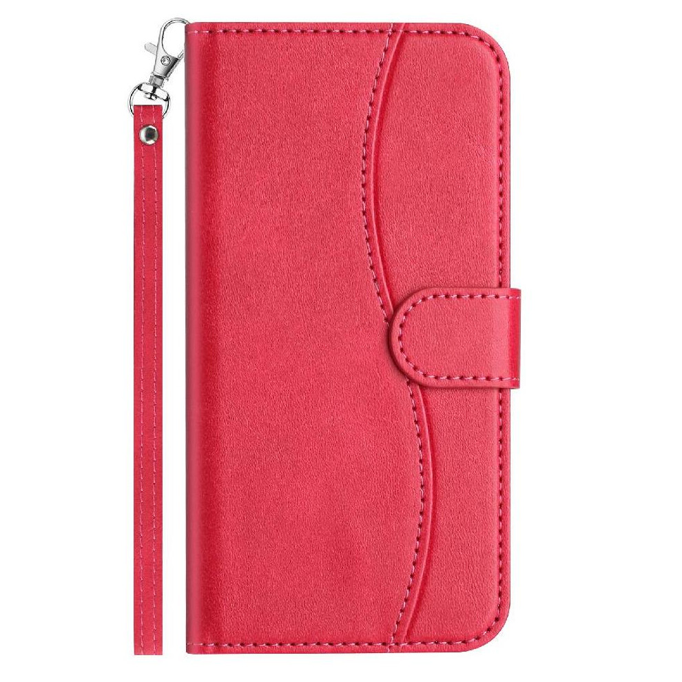 (Rose ) Flip Case For Samsung Galaxy A03 Core Wrist Strap Pu Leather Card Slots Holder Shockproof Colorful Red 764549517497