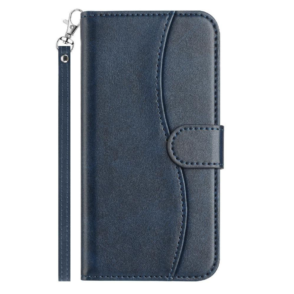 (Blue) Flip Case For Samsung Galaxy A03 Shockproof Pu Leather Colorful Wrist Strap Card Slots Holder Blue 764549517695