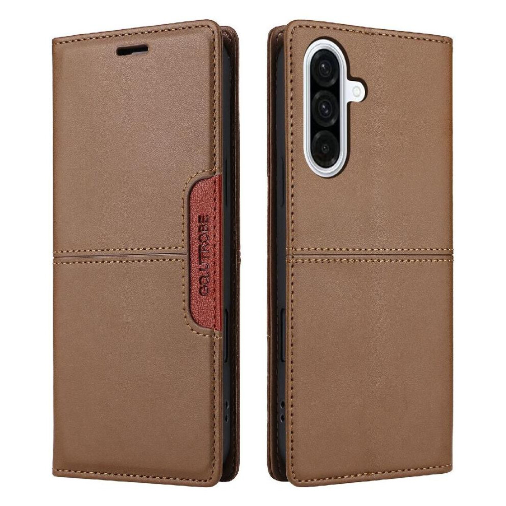 (Brown) Flip Case For Samsung Galaxy A56 5G Shockproof Wallet Rfid Blocking Flip Cover Brown 764549517985