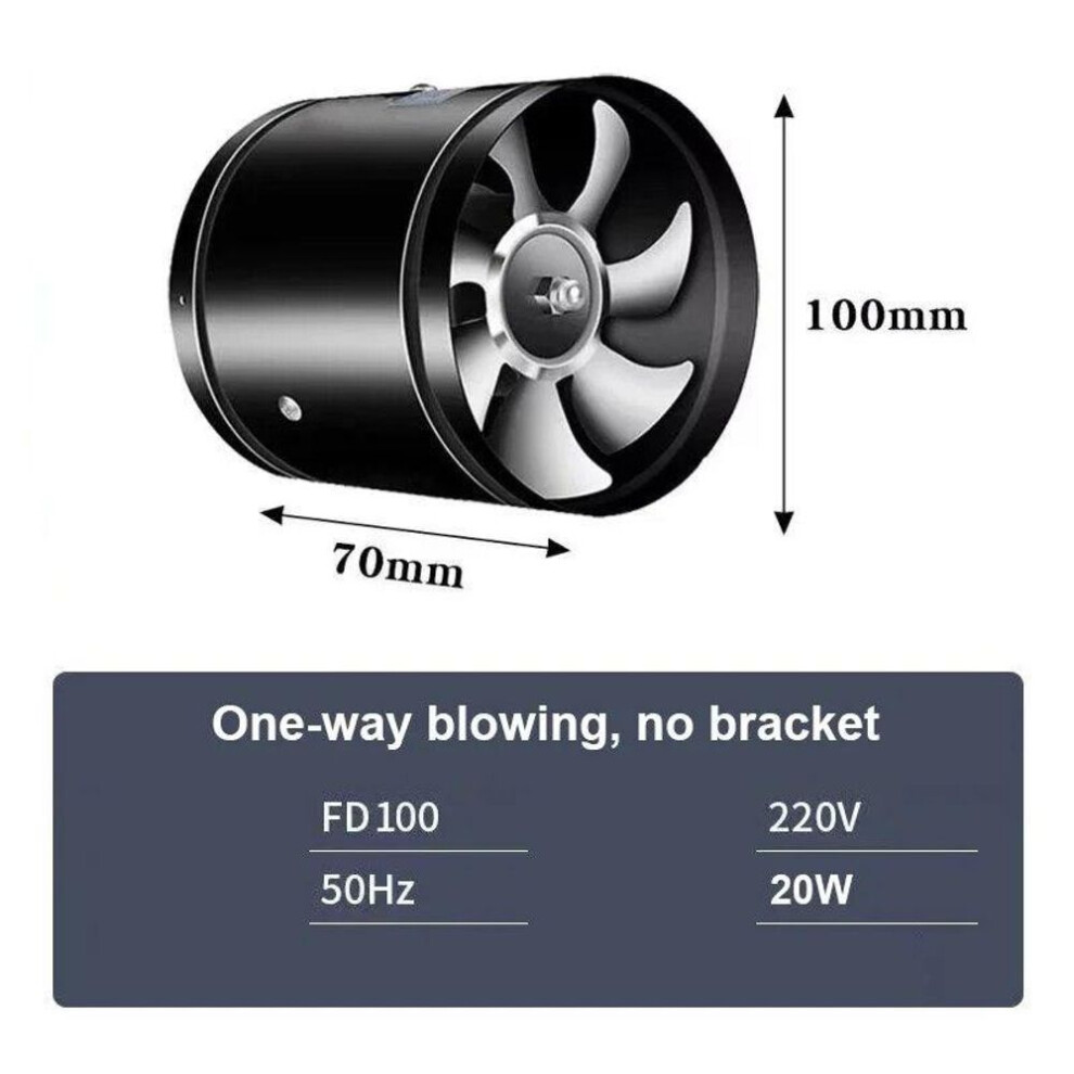 (as the picture, 4-inch 20W) 4&apos;&apos;6&apos;&apos;8&apos;&apos;  Pipe Exhaust Fan Air Ventilator Metal Pipe Ventilation Exhaust Fan Mini Extractor Bathroom Toilet Wall Fan Du