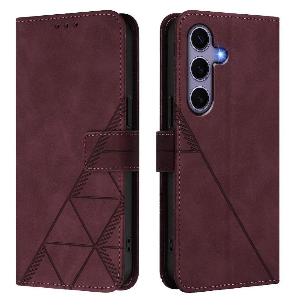 (Red) Case For Samsung Galaxy S24 Wallet Cover Flip Folio Book Protective Pu Leather Credit Card Holder Red 764549522361