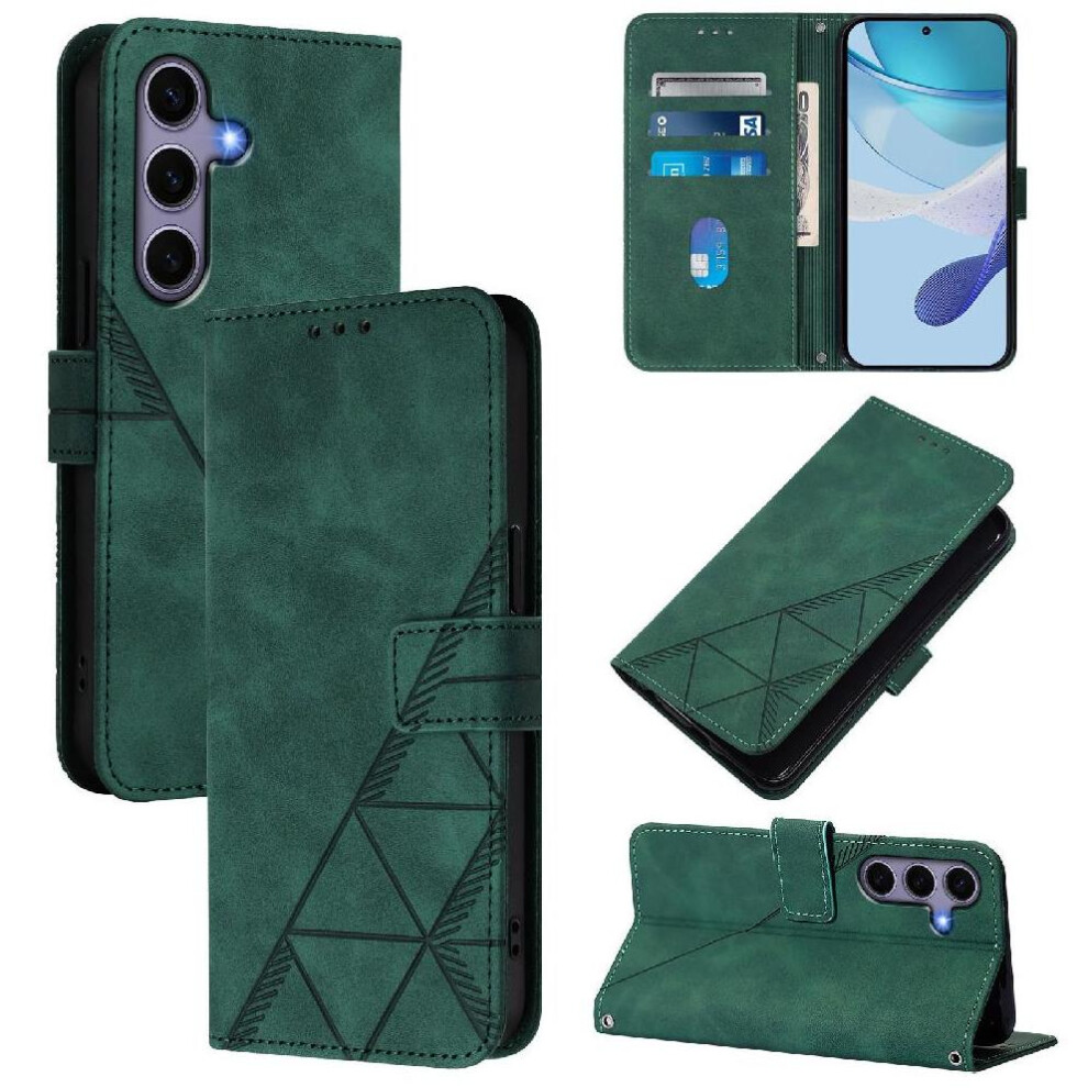 (Green) Case For Samsung Galaxy S24 Wallet Cover Flip Folio Book Protective Pu Leather Credit Card Holder Green 764549522408