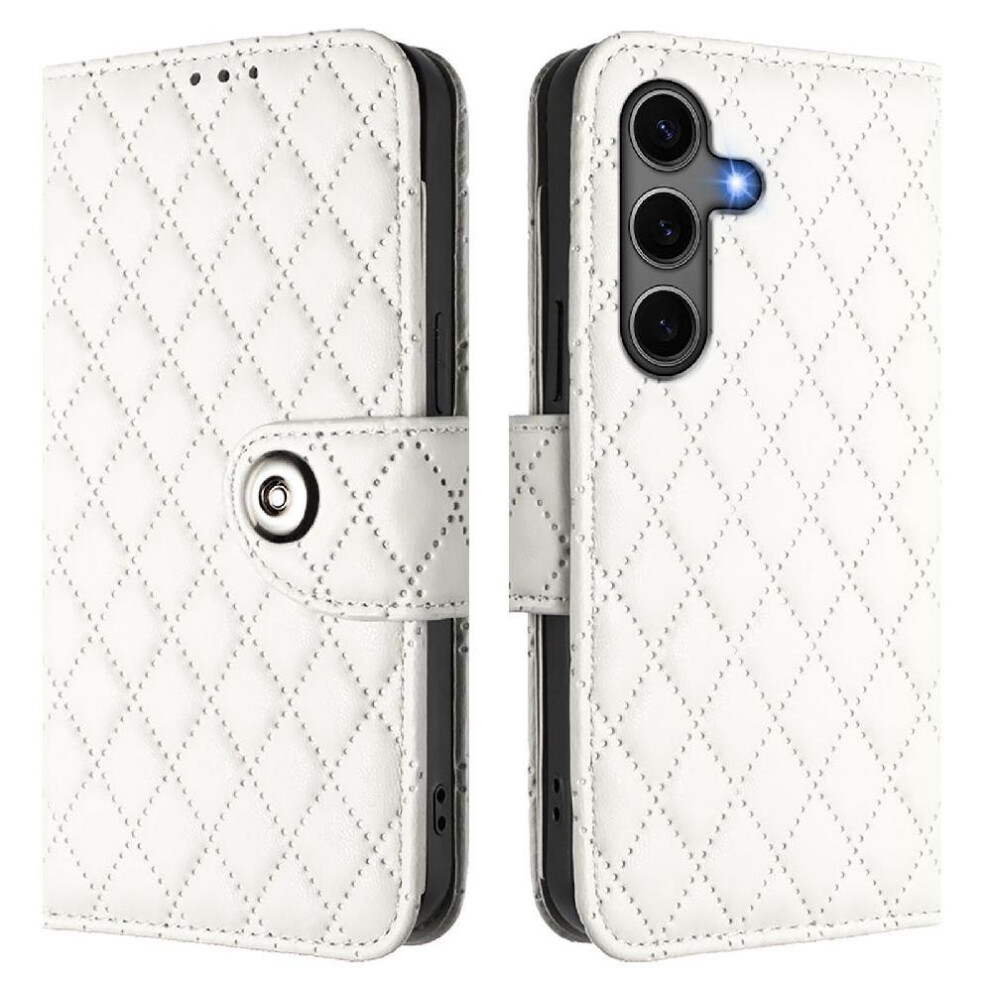 (White) Case For Samsung Galaxy S24 Plus Wrist Strip Card Holder Wallet Cover Shockproof Stylish Protective White 764549522507