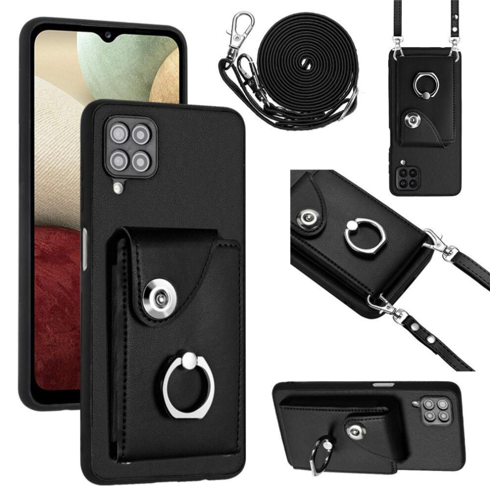 (Black) Compatible Case For Samsung Galaxy A12 Kickstand Function Unique High Quality Accurate Incision Black 764549526109