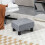 Homcom HOMCOM Chic Linen Fabric Footstool Ottoman Cube with 4 Plastic Legs Grey 1