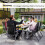 Outsunny Outsunny Garden Table with Rust Resistant Metal Frame, Light Grey 5