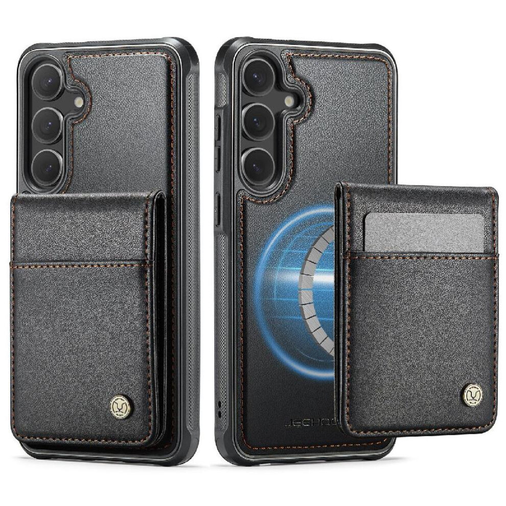 (Black) Case For Samsung Galaxy S25 Plus Rfid Wireless Charging Cardsllots Stand Black 764549530397