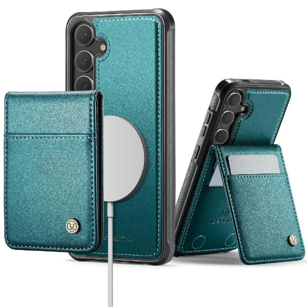 (Green) Case For Samsung Galaxy S25 Plus Rfid Wireless Charging Cardsllots Stand Green 764549530380