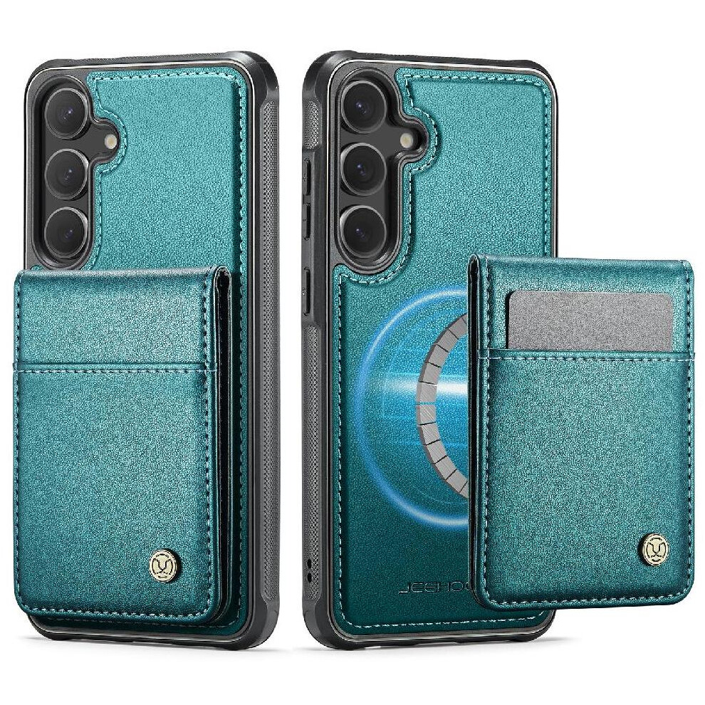 (Green) Case For Samsung Galaxy S25 Stand Rfid Wireless Charging Cardsllots Green 764549530434