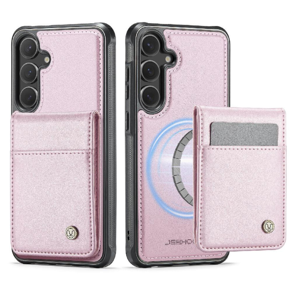 (Pink) Case For Samsung Galaxy S24 Wireless Charging Rfid Cardsllots Stand Pink 764549530458