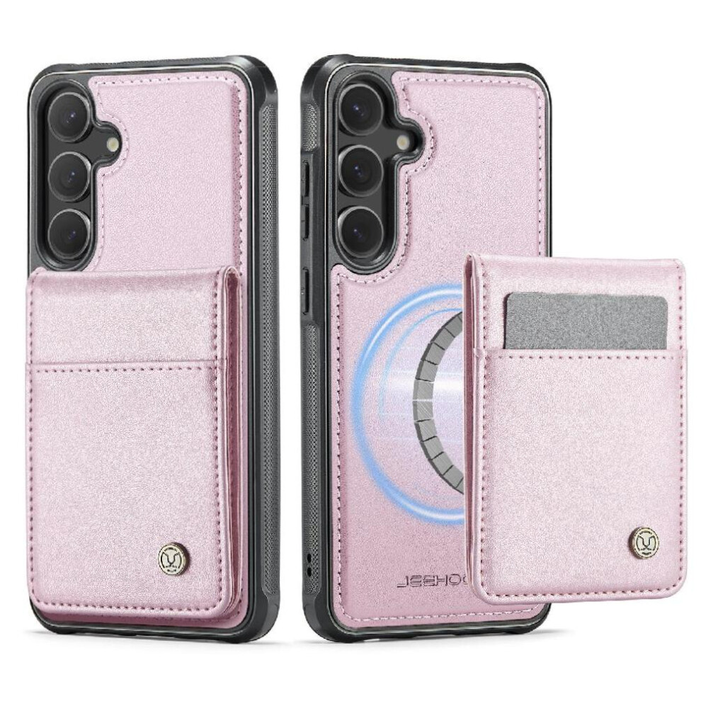 (Pink) Case For Samsung Galaxy S24 Plus Cardsllots Rfid Wireless Charging Stand Pink 764549530502