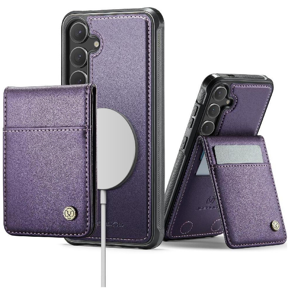 (Purple) Case For Samsung Galaxy S24 Plus Cardsllots Rfid Wireless Charging Stand Purple 764549530519