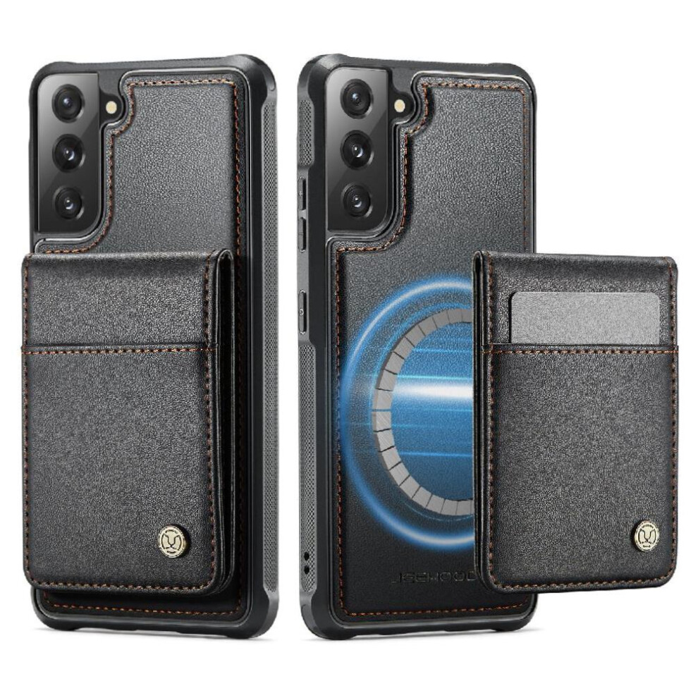 (Black) Case For Samsung Galaxy S22 Cardsllots Wireless Charging Rfid Stand Black 764549531073