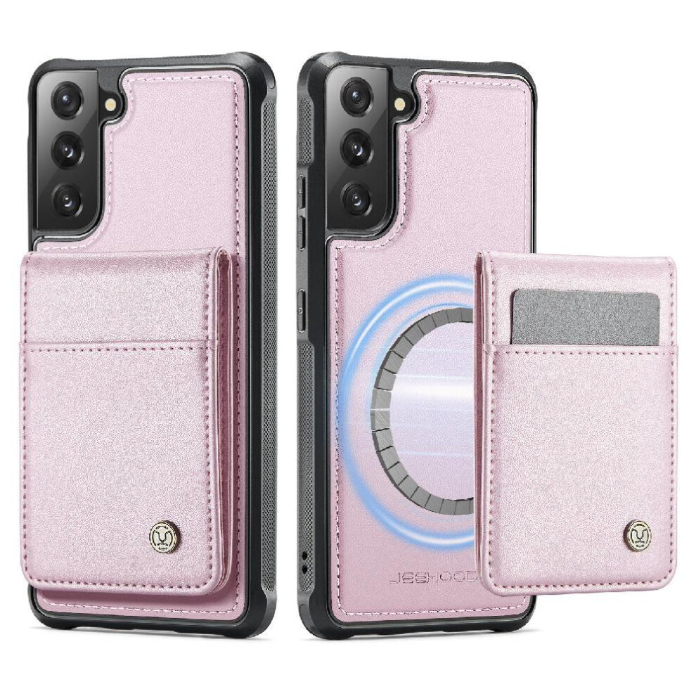 (Pink) Case For Samsung Galaxy S22 Cardsllots Wireless Charging Rfid Stand Pink 764549531035