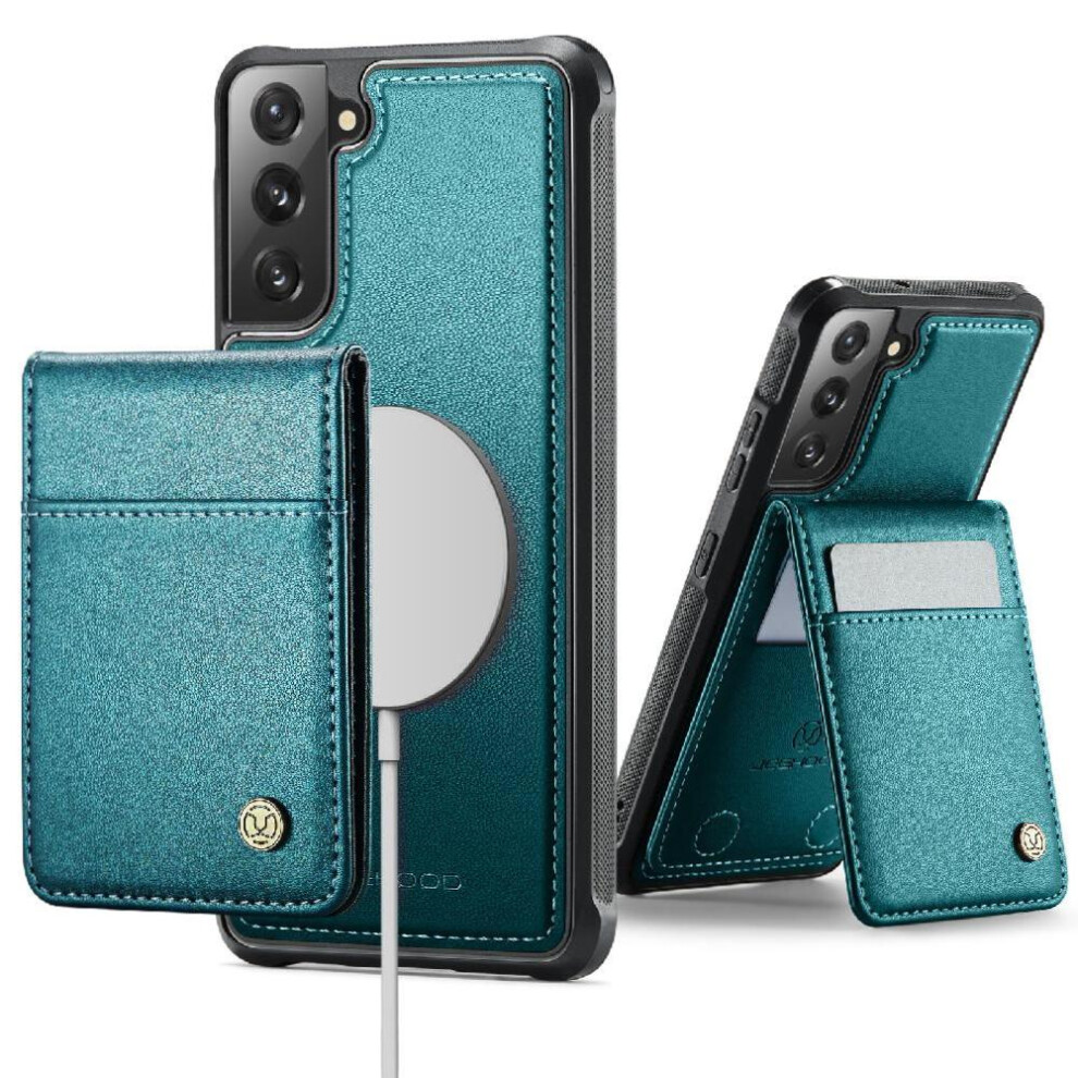 (Green) Case For Samsung Galaxy S22 Cardsllots Wireless Charging Rfid Stand Green 764549531066