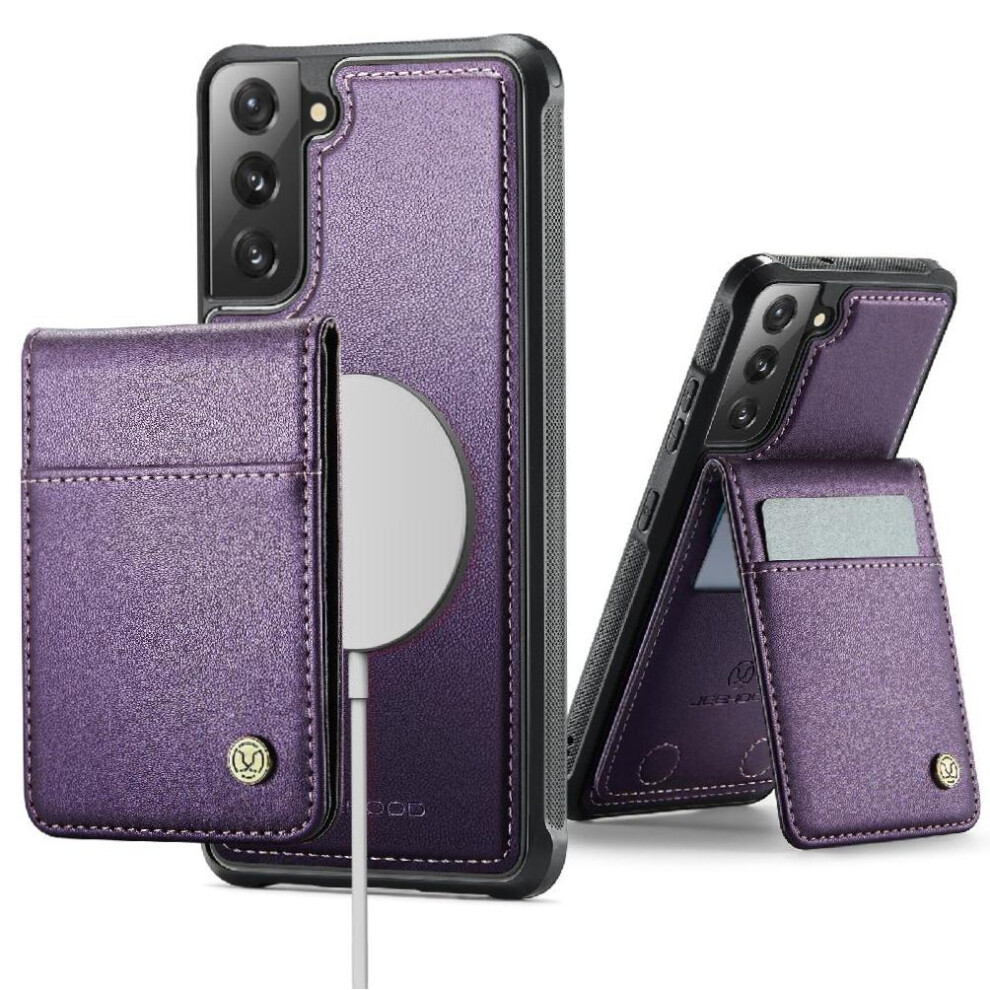 (Purple) Case For Samsung Galaxy S22 Plus Cardsllots Stand Rfid Wireless Charging Purple 764549531097