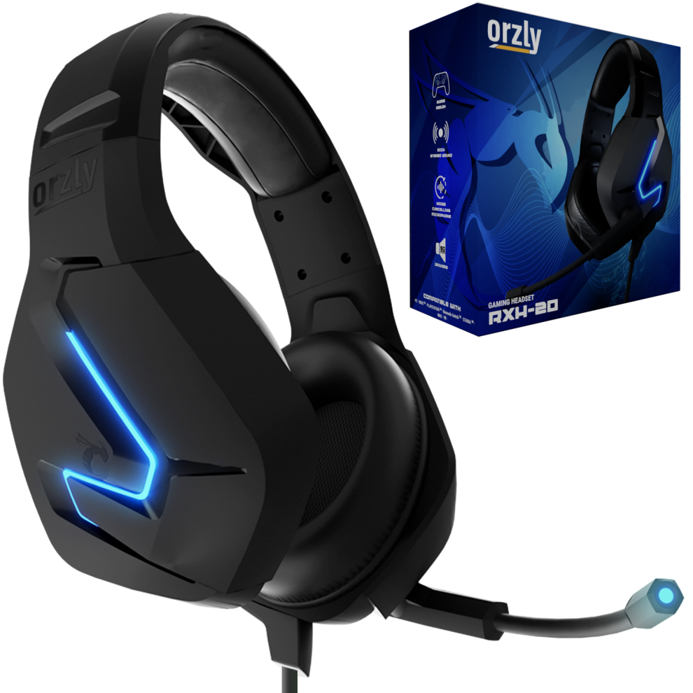 Orzly Premium Rxh-20 Gaming Headset Led With Mic For Ps5 Xbox Pc Switch - Black 5786660607395