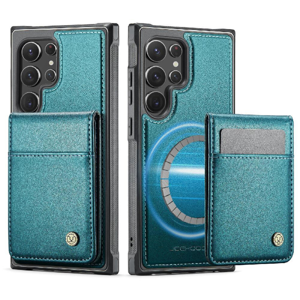 (Green) Case For Samsung Galaxy S22 Ultra Rfid Cardsllots Wireless Charging Stand Green 764549531226