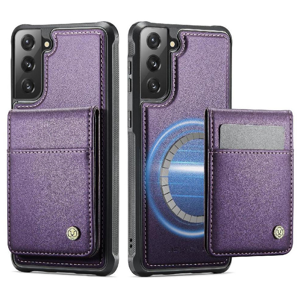 (Purple) Case For Samsung Galaxy S21 Fe Cardsllots Rfid Wireless Charging Stand Purple 764549531257