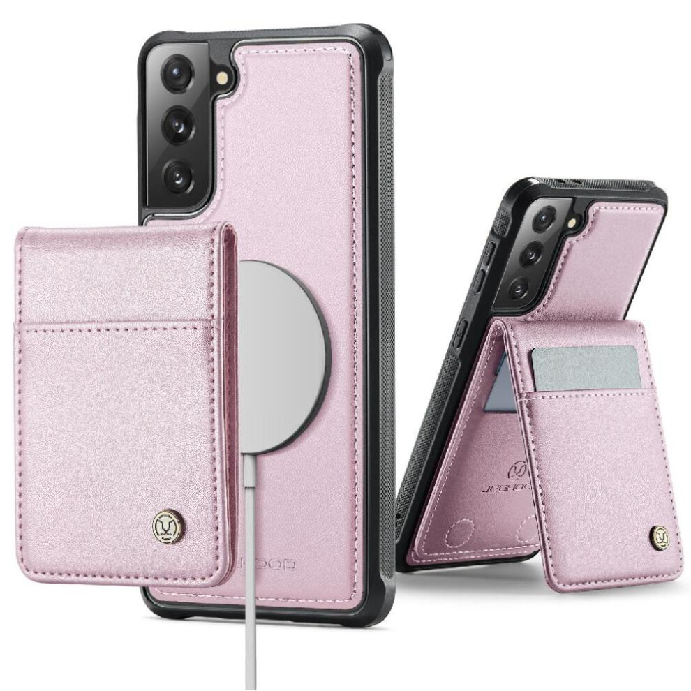 (Pink) Case For Samsung Galaxy S21 Rfid Cardsllots Stand Wireless Charging Pink 764549531400