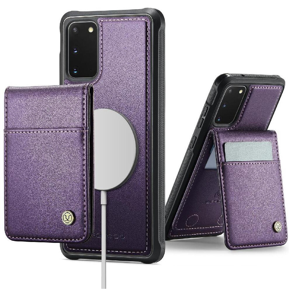 (Purple) Case For Samsung Galaxy S20 Wireless Charging Stand Cardsllots Rfid Purple 764549531516